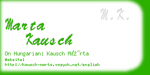 marta kausch business card